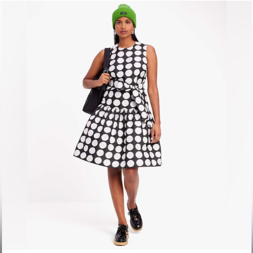 Kate Spade Art Dots Julia Dress in Black and White